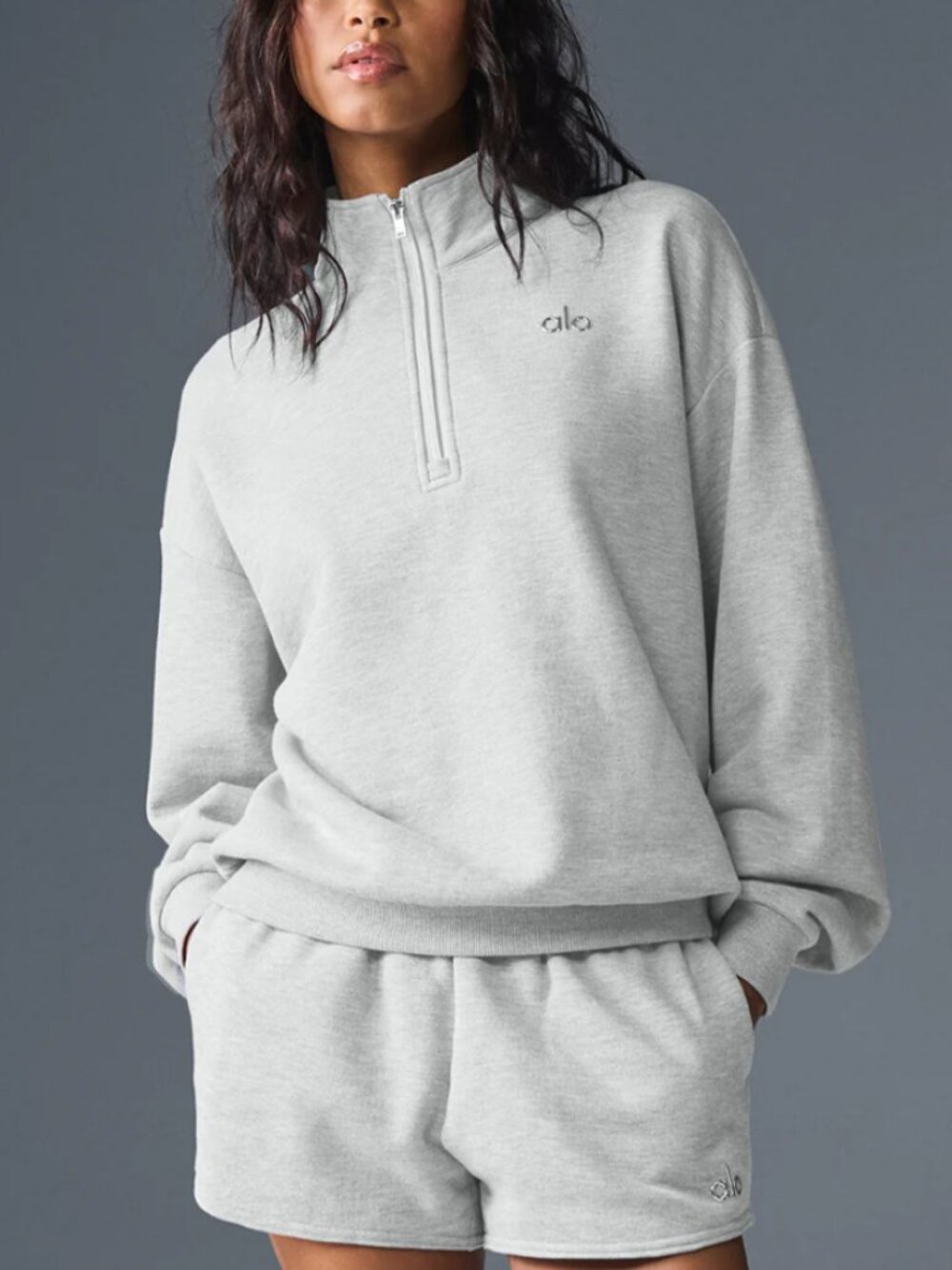 Alo Yoga Accolade 1/4 Zip Pullover In Athletic Heather Gray Women's Size S - NWT